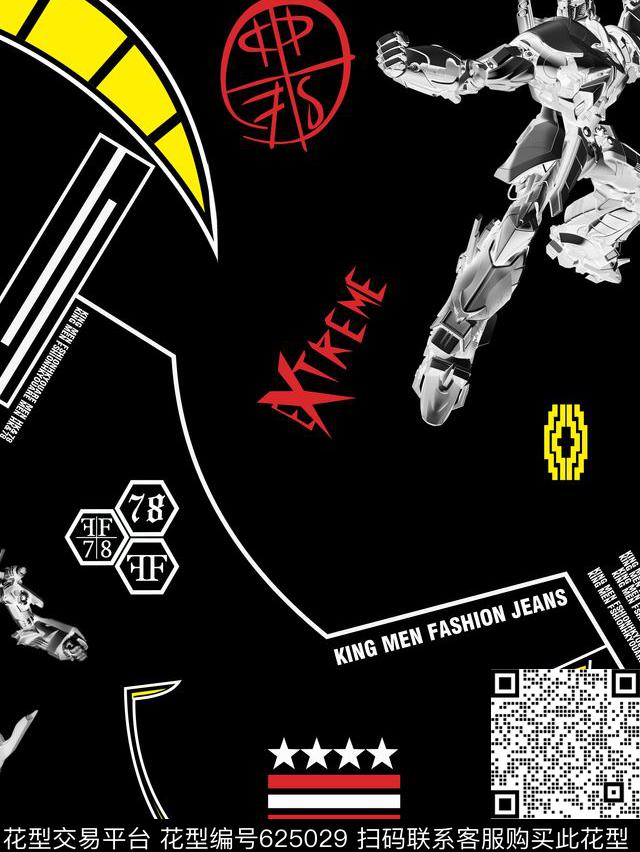 线条未来抽象数码印花华亿平台下载（图片编号: 625029） - 瓦栏（Walan）