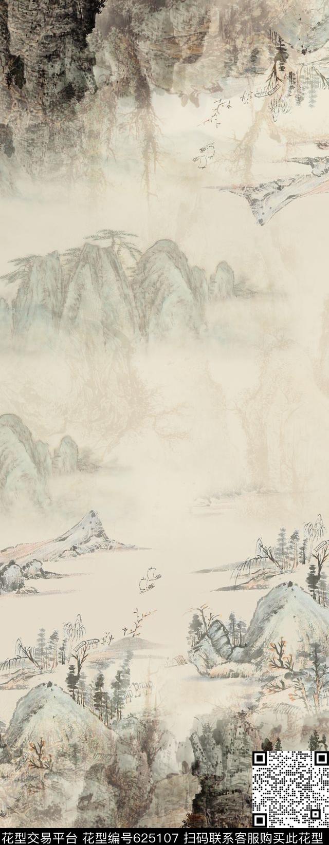 松树森林山川数码印花华亿平台下载（图片编号: 625107） - 瓦栏（Walan）