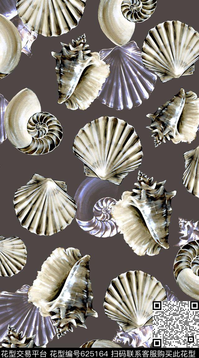 趣味贝壳时尚数码印花华亿平台下载（图片编号: 625164） - 瓦栏（Walan）