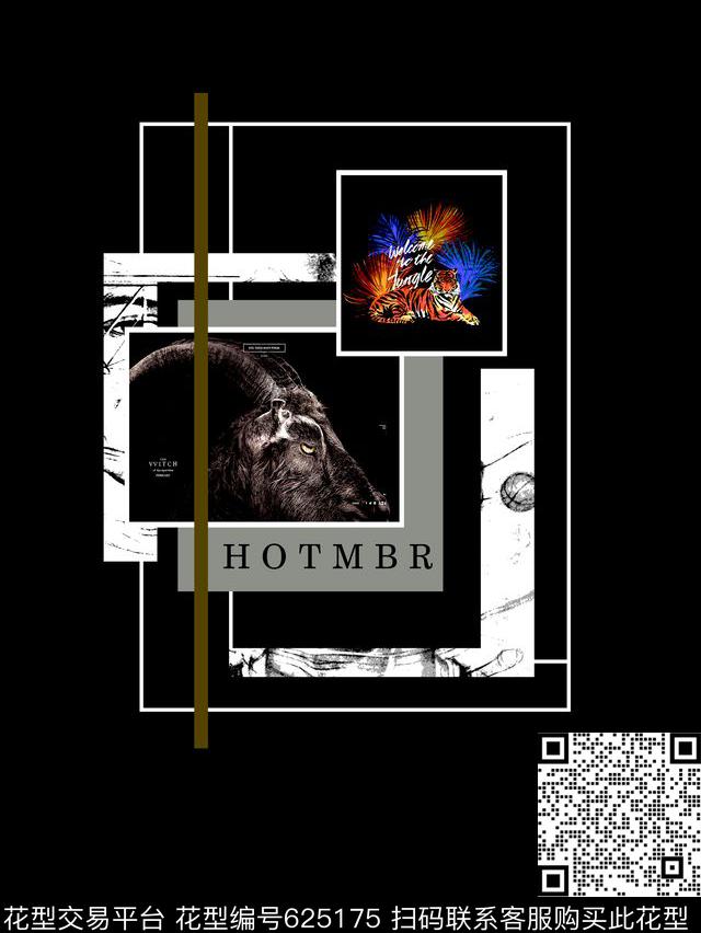 潮牌大牌羊头数码印花华亿平台下载（图片编号: 625175） - 瓦栏（Walan）