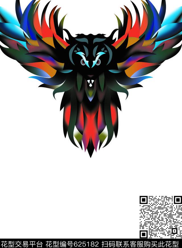 抽象动物数码印花华亿平台下载（图片编号: 625182） - 瓦栏（Walan）