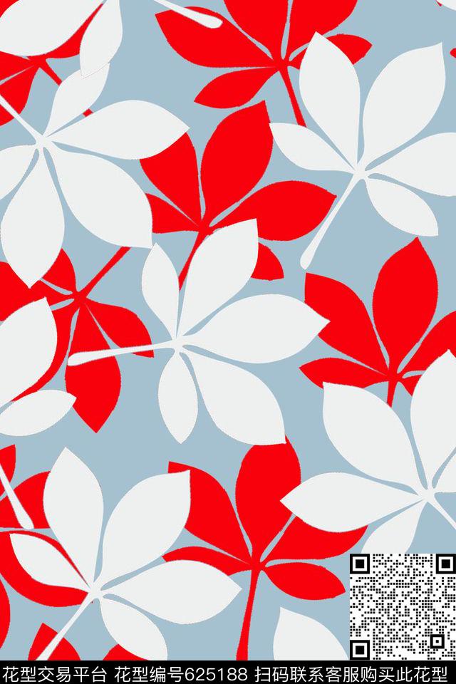 几何叶子卡通传统印花华亿平台下载（图片编号: 625188） - 瓦栏（Walan）