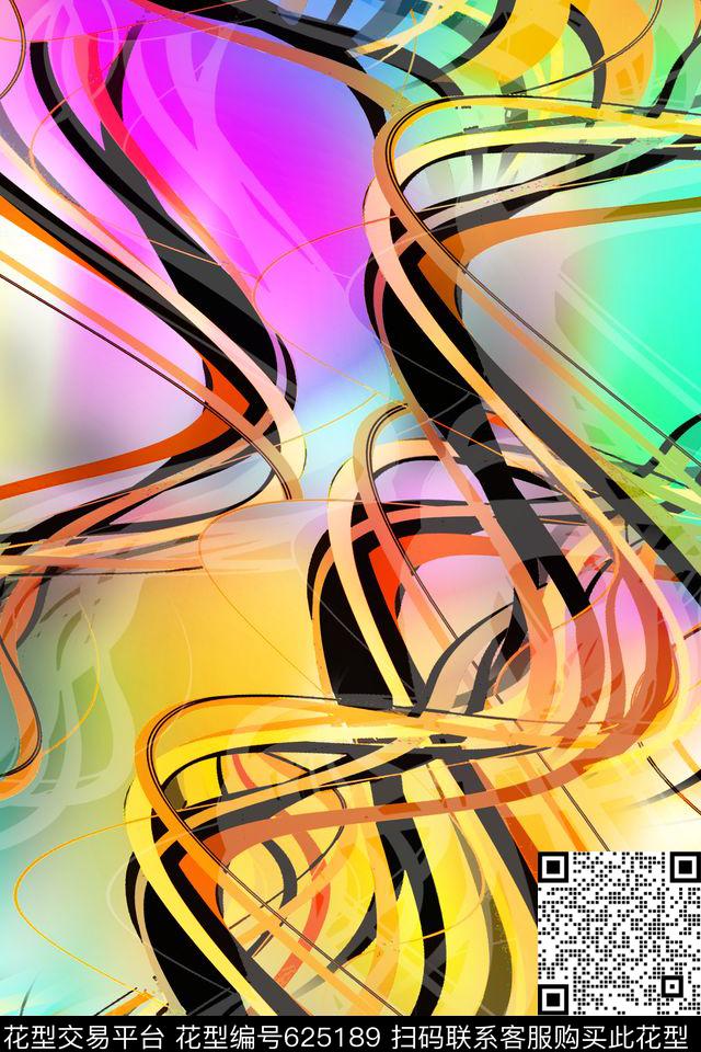 抽象炫彩数码印花华亿平台下载（图片编号: 625189） - 瓦栏（Walan）