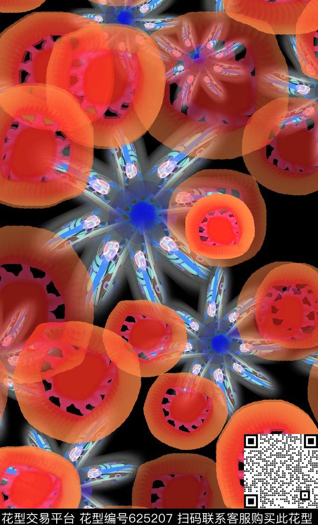 手绘涂鸦图案水彩笔触植物花卉数码印花华亿平台下载（图片编号: 625207） - 瓦栏（Walan）