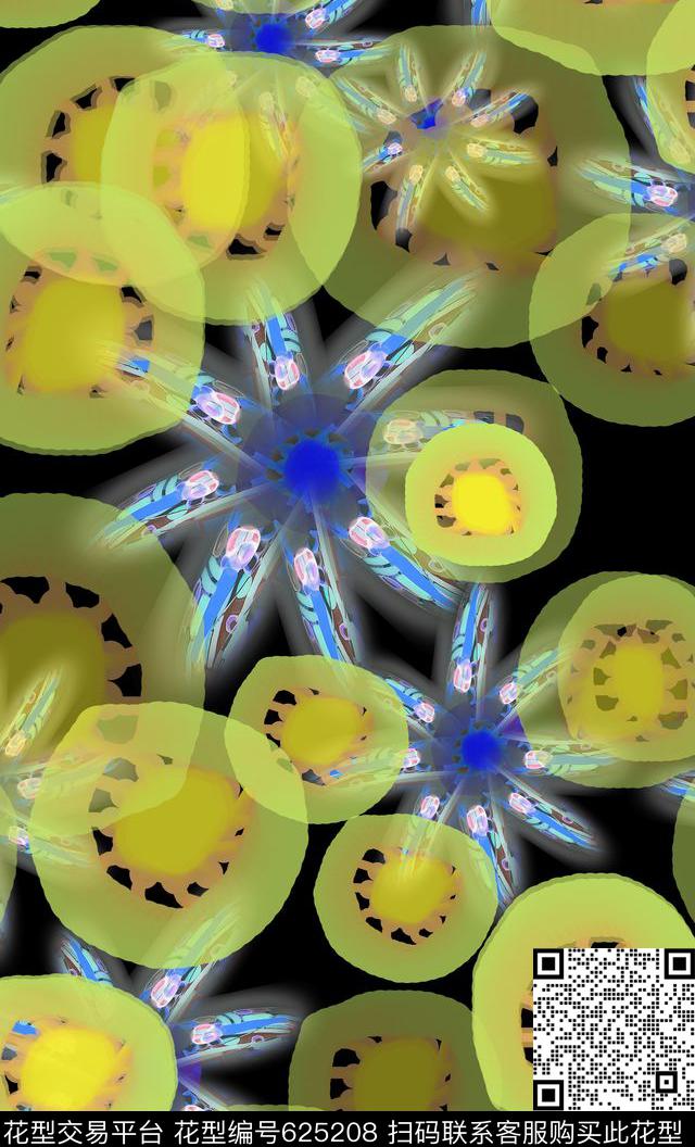 手绘涂鸦图案水彩笔触植物花卉数码印花华亿平台下载（图片编号: 625208） - 瓦栏（Walan）