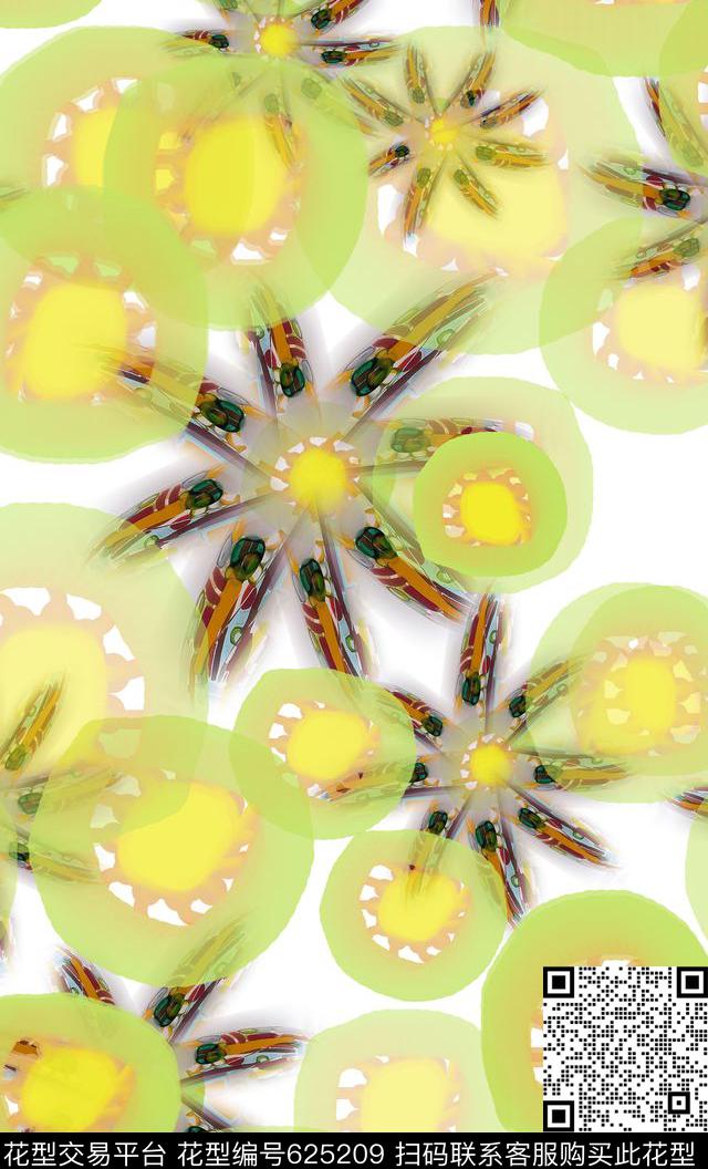 手绘涂鸦图案水彩笔触植物花卉数码印花华亿平台下载（图片编号: 625209） - 瓦栏（Walan）