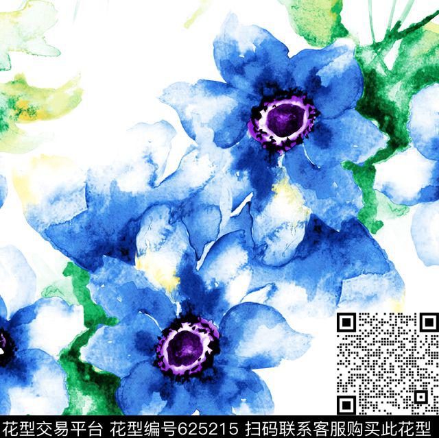 大气抽象白底抽象花卉数码印花华亿平台下载（图片编号: 625215） - 瓦栏（Walan）