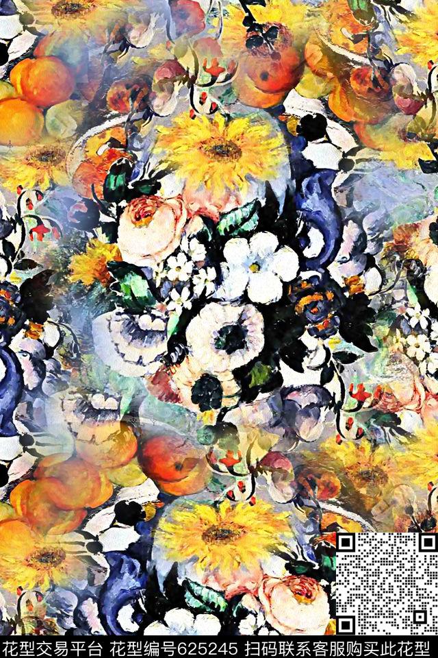 花卉油画水果数码印花华亿平台下载（图片编号: 625245） - 瓦栏（Walan）