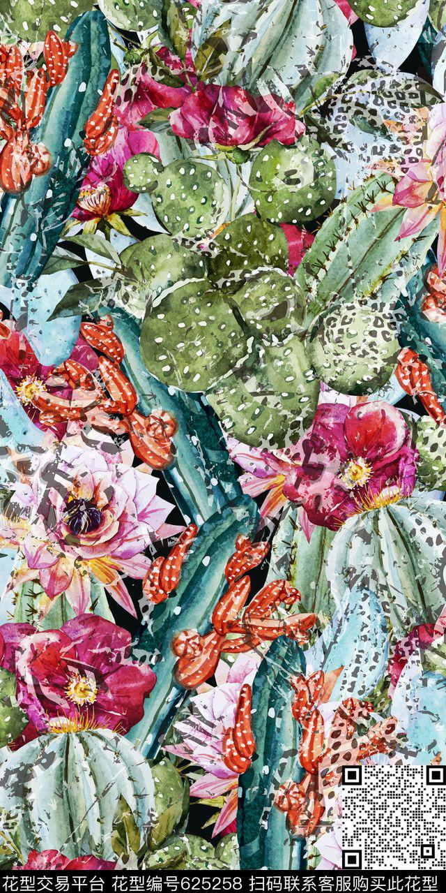 花卉热带女装数码印花华亿平台下载（图片编号: 625258） - 瓦栏（Walan）