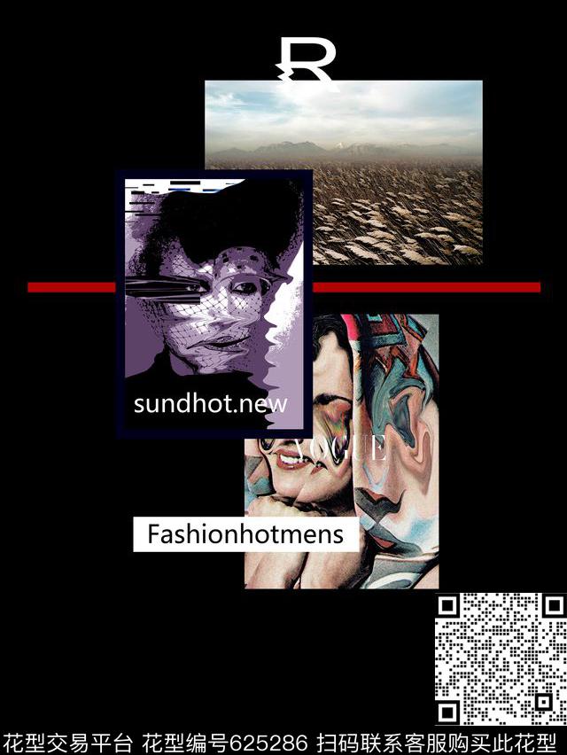 潮牌纪梵希MB风格数码印花华亿平台下载（图片编号: 625286） - 瓦栏（Walan）