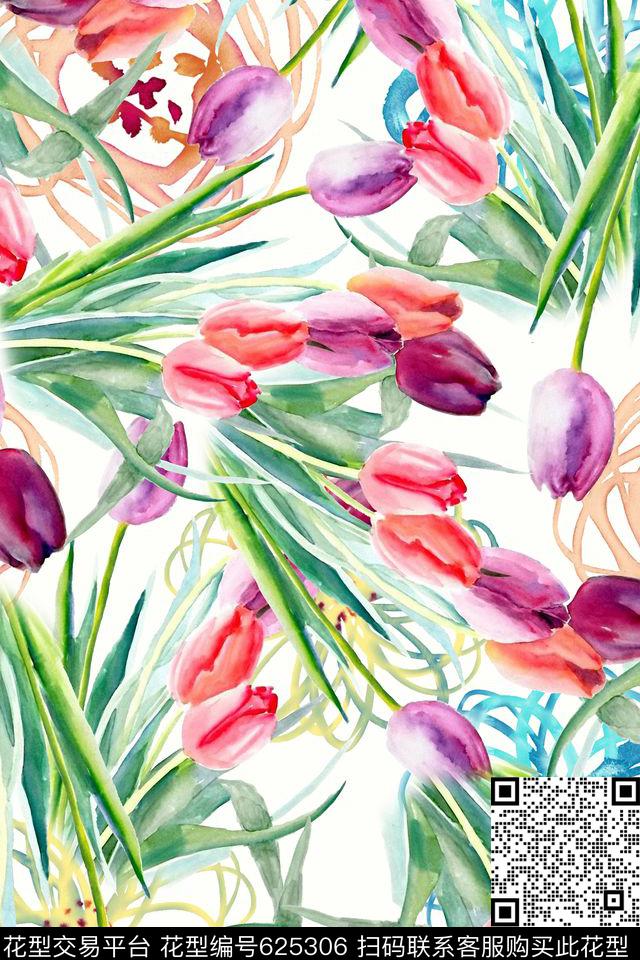 花朵花卉数码印花华亿平台下载（图片编号: 625306） - 瓦栏（Walan）