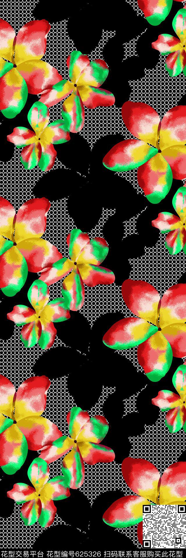 时尚花卉丝巾长巾传统印花华亿平台下载（图片编号: 625326） - 瓦栏（Walan）