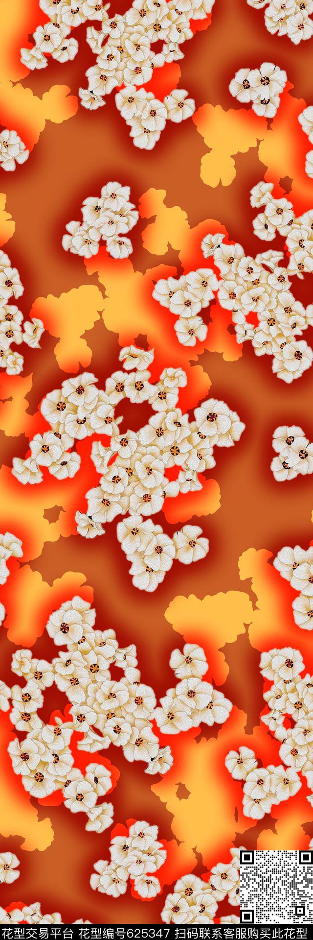 花卉时尚丝巾长巾数码印花华亿平台下载（图片编号: 625347） - 瓦栏（Walan）
