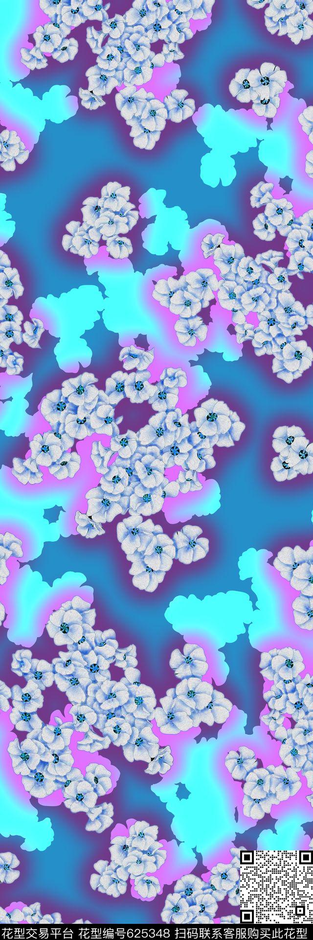 花卉时尚丝巾长巾数码印花华亿平台下载（图片编号: 625348） - 瓦栏（Walan）