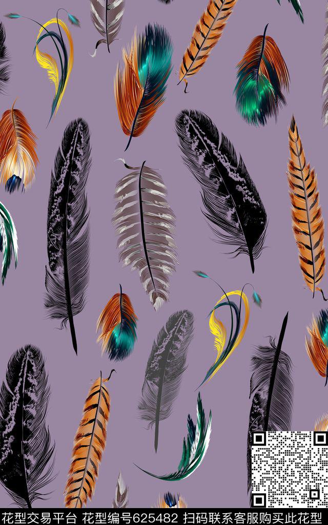 羽毛羽绒素底数码印花华亿平台下载（图片编号: 625482） - 瓦栏（Walan）