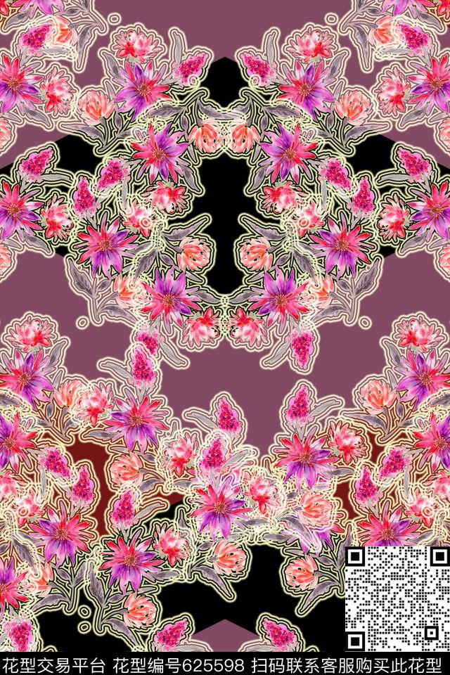 花朵花卉数码印花华亿平台下载（图片编号: 625598） - 瓦栏（Walan）
