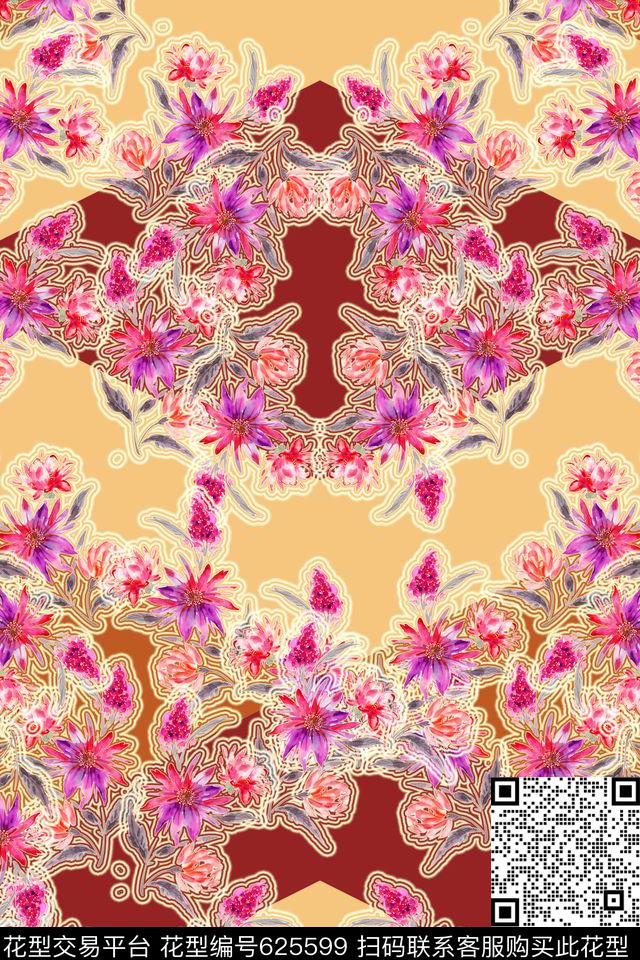 花朵花卉数码印花华亿平台下载（图片编号: 625599） - 瓦栏（Walan）