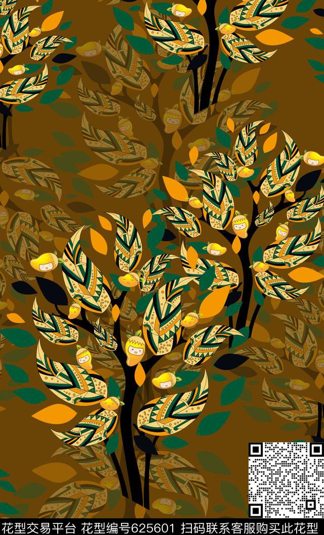 趣味图案水果抽象数码印花华亿平台下载（图片编号: 625601） - 瓦栏（Walan）