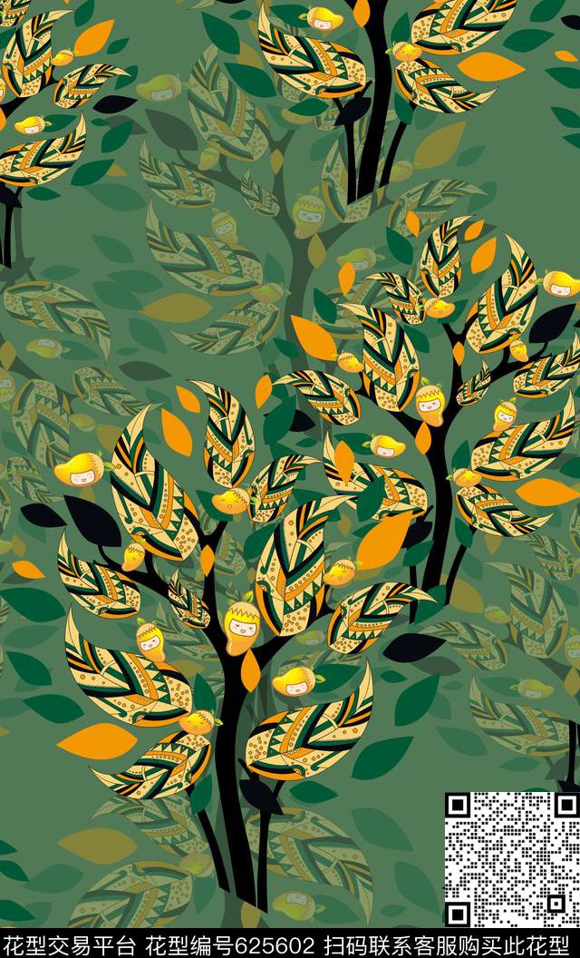 趣味图案水果抽象数码印花华亿平台下载（图片编号: 625602） - 瓦栏（Walan）