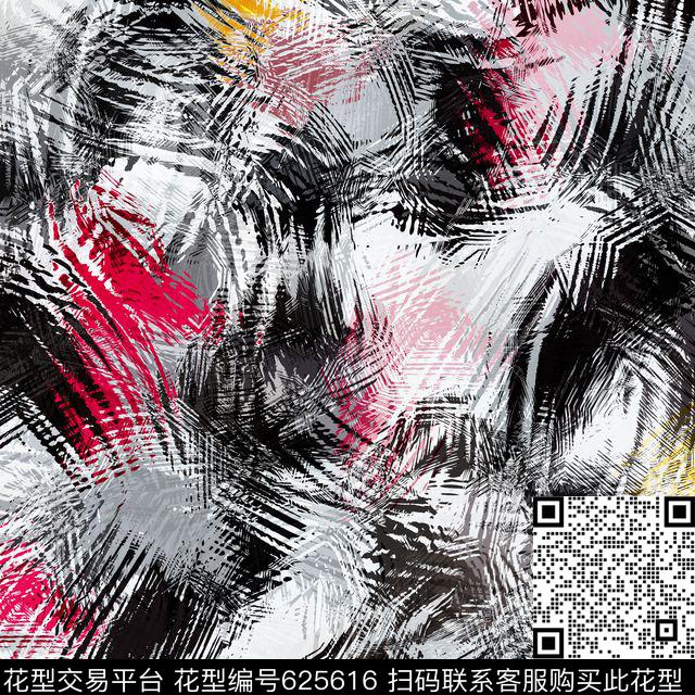 纹理女装水墨数码印花华亿平台下载（图片编号: 625616） - 瓦栏（Walan）