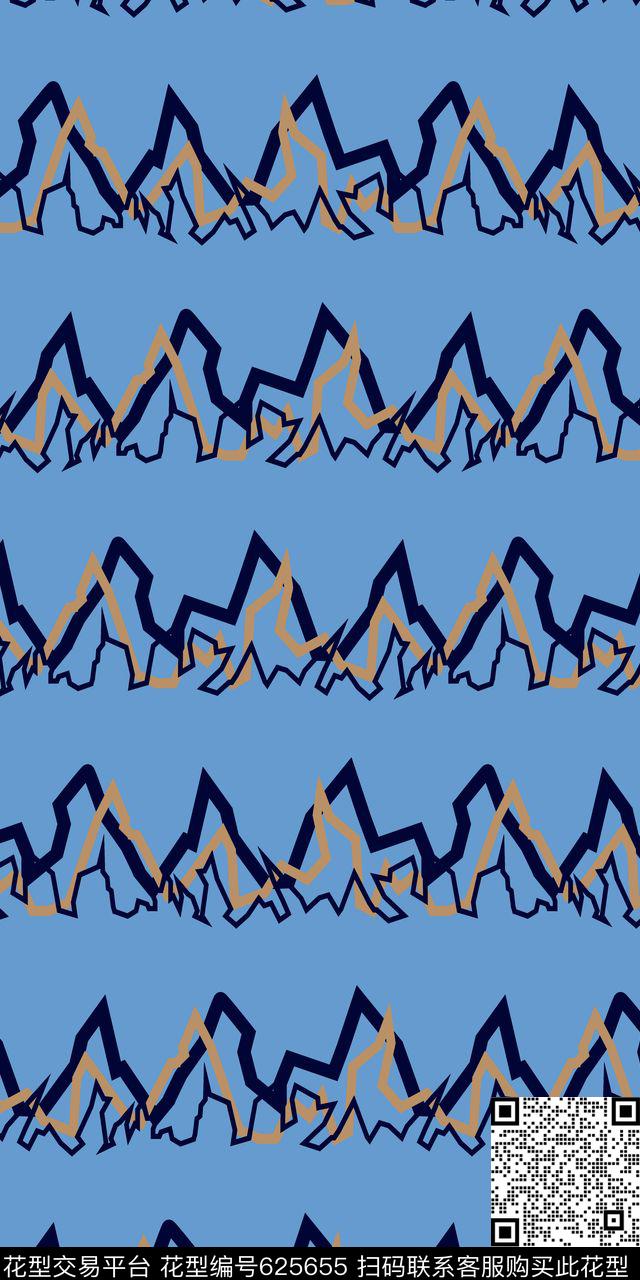 男装线条不规则几何传统印花华亿平台下载（图片编号: 625655） - 瓦栏（Walan）