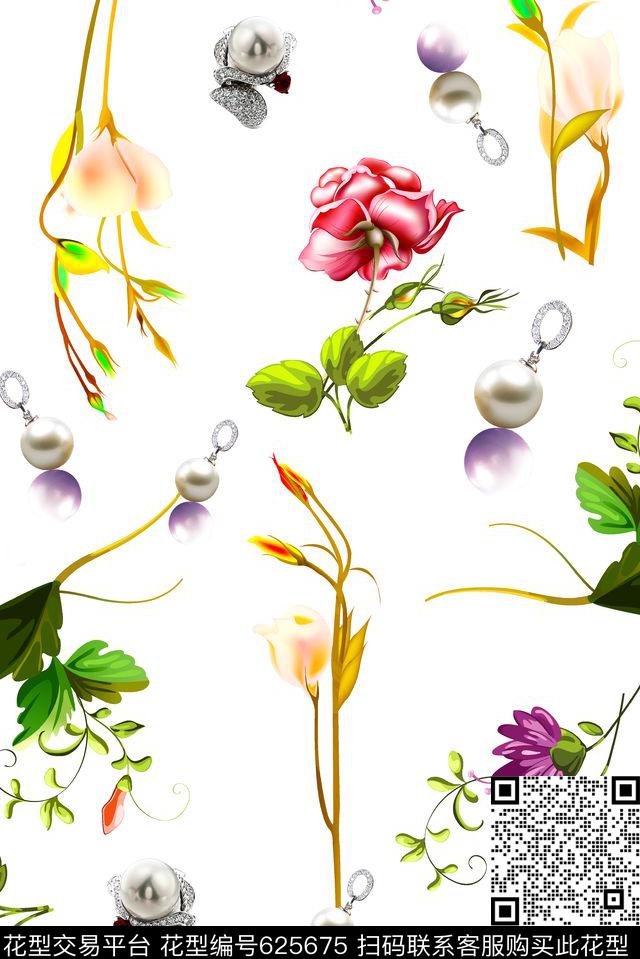 水彩花卉最新欧美数码印花华亿平台下载（图片编号: 625675） - 瓦栏（Walan）