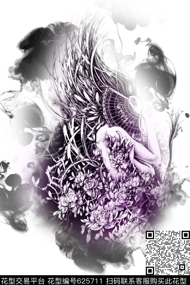 头像墨染紫色数码印花华亿平台下载（图片编号: 625711） - 瓦栏（Walan）