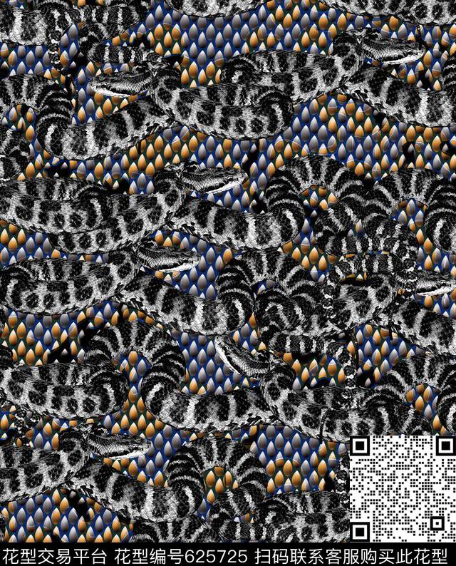 男装蛇纹几何数码印花华亿平台下载（图片编号: 625725） - 瓦栏（Walan）