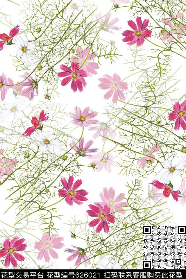 小碎花花朵花卉数码印花华亿平台下载（图片编号: 626021） - 瓦栏（Walan）