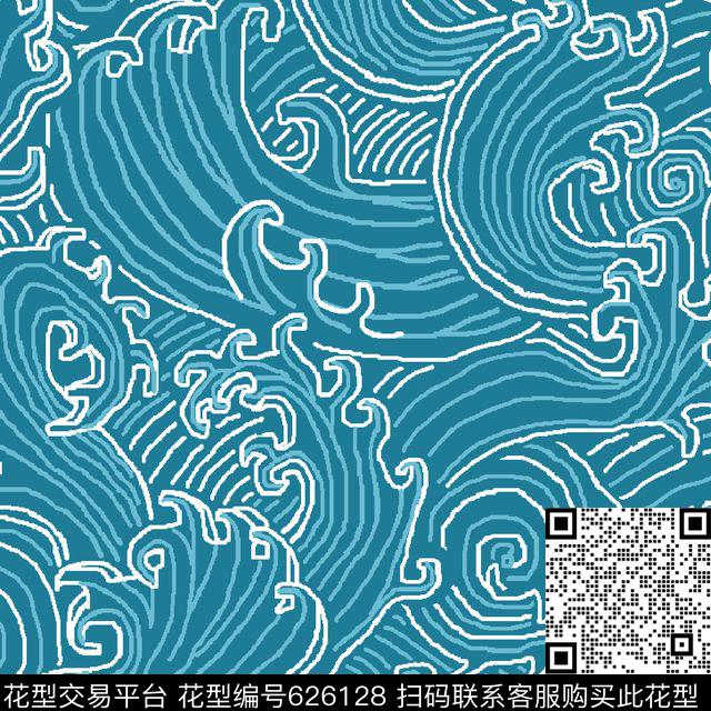 热带海浪传统印花华亿平台下载（图片编号: 626128） - 瓦栏（Walan）