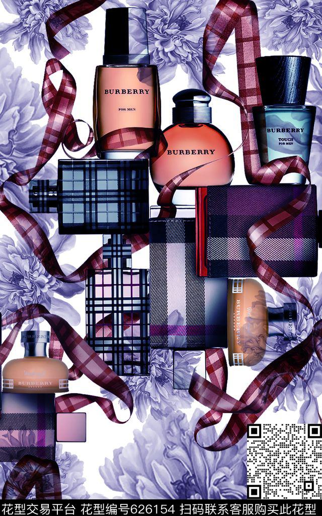 香水瓶牡丹花女装数码印花华亿平台下载（图片编号: 626154） - 瓦栏（Walan）
