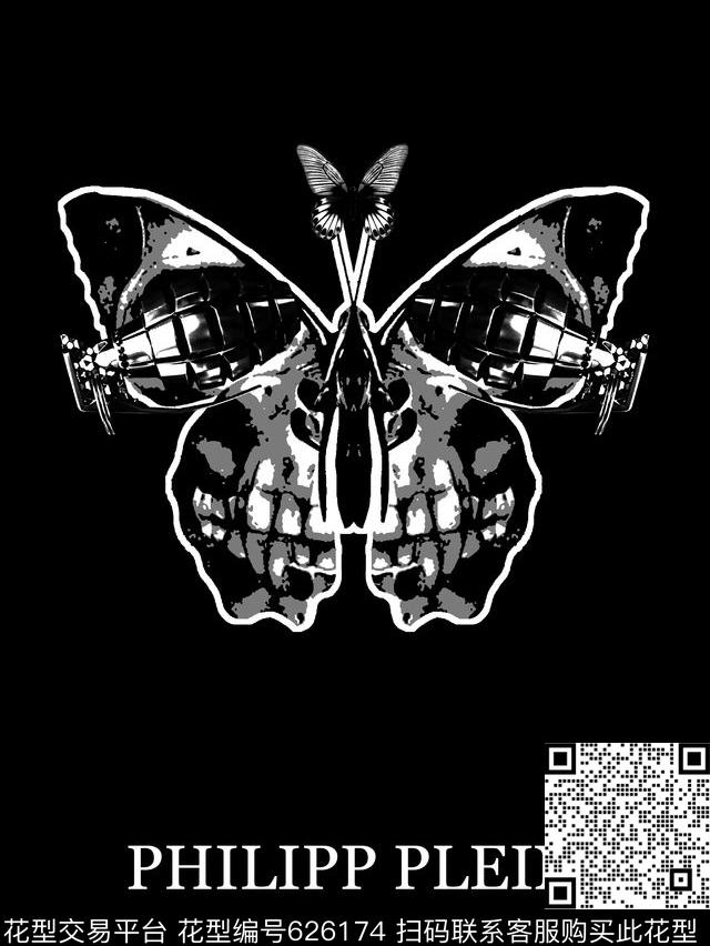 骷髅头休闲男装男装T恤数码印花华亿平台下载（图片编号: 626174） - 瓦栏（Walan）