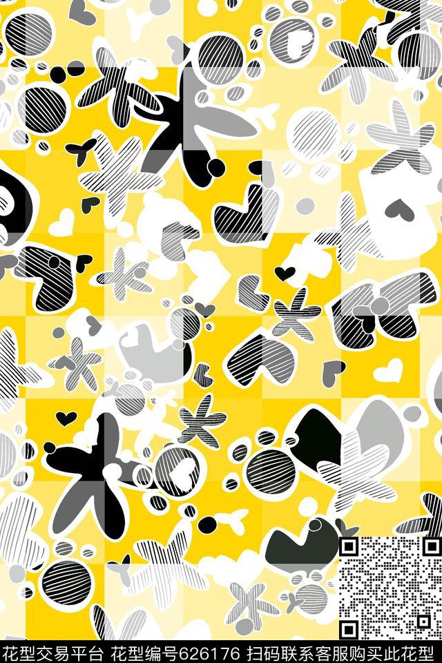 方格圆形色块传统印花华亿平台下载（图片编号: 626176） - 瓦栏（Walan）