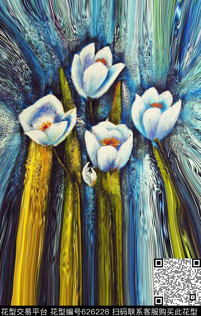 花卉数码印花华亿平台下载（图片编号: 626228） - 瓦栏（Walan）
