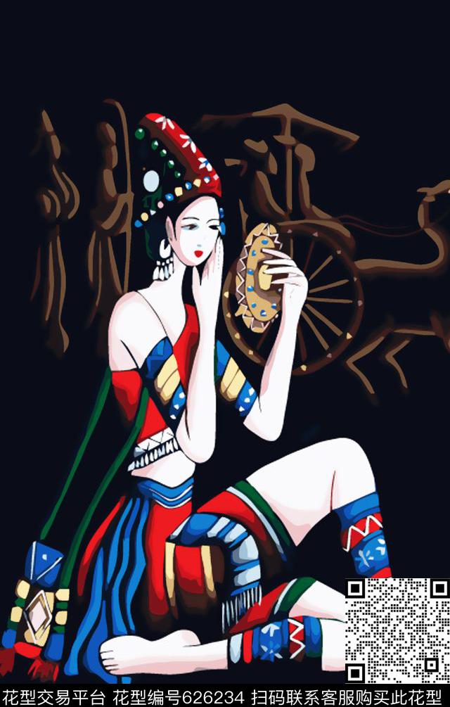 民族风数码印花华亿平台下载（图片编号: 626234） - 瓦栏（Walan）