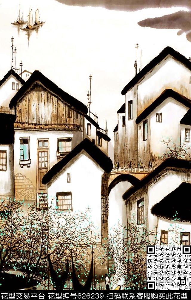 风景数码印花华亿平台下载（图片编号: 626239） - 瓦栏（Walan）