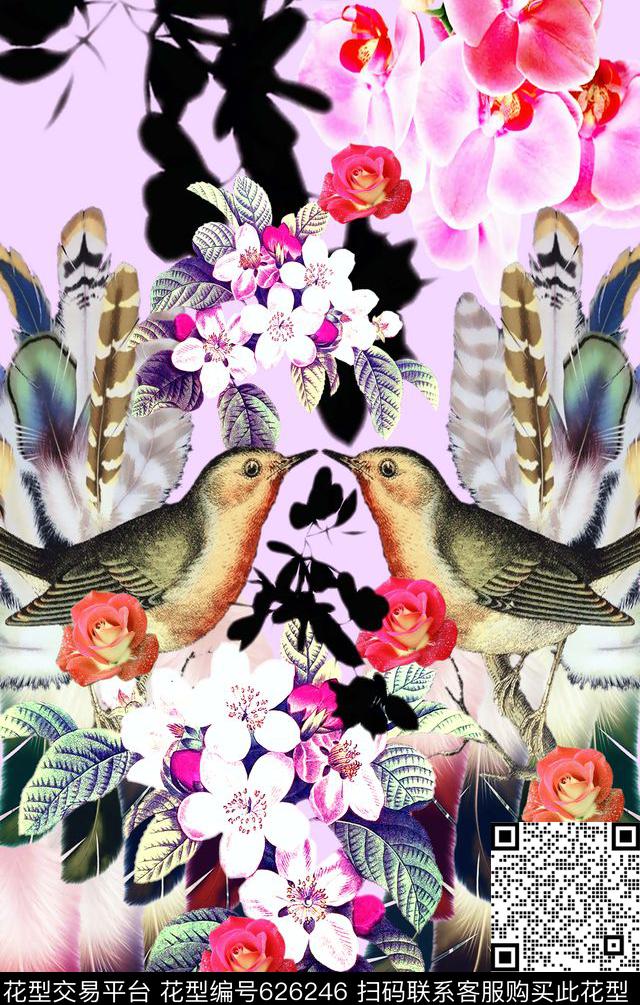 花卉数码印花华亿平台下载（图片编号: 626246） - 瓦栏（Walan）
