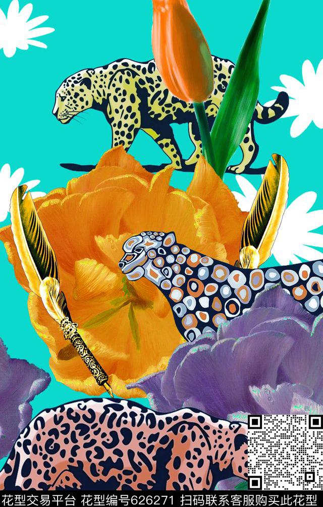 动物纹数码印花华亿平台下载（图片编号: 626271） - 瓦栏（Walan）