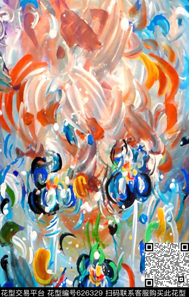 抽象数码印花华亿平台下载（图片编号: 626329） - 瓦栏（Walan）