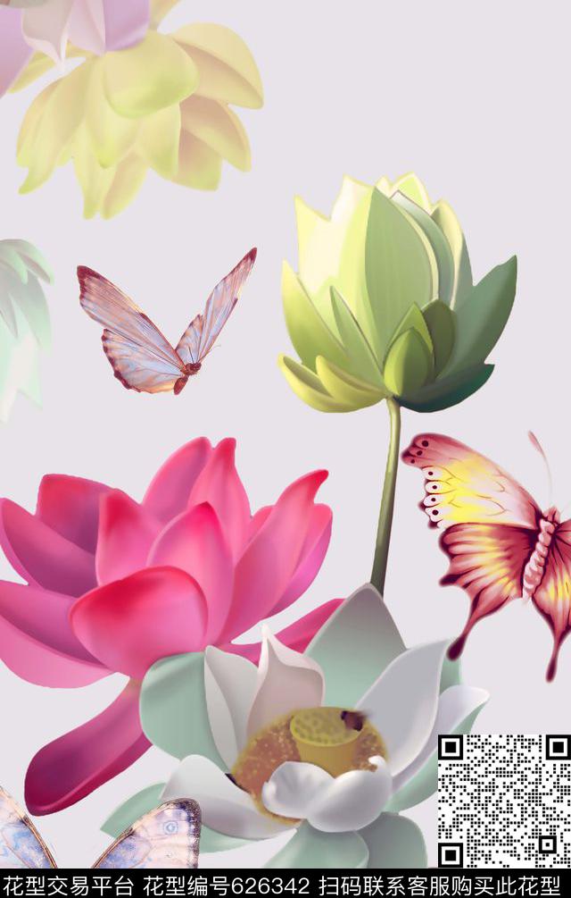 花卉数码印花华亿平台下载（图片编号: 626342） - 瓦栏（Walan）