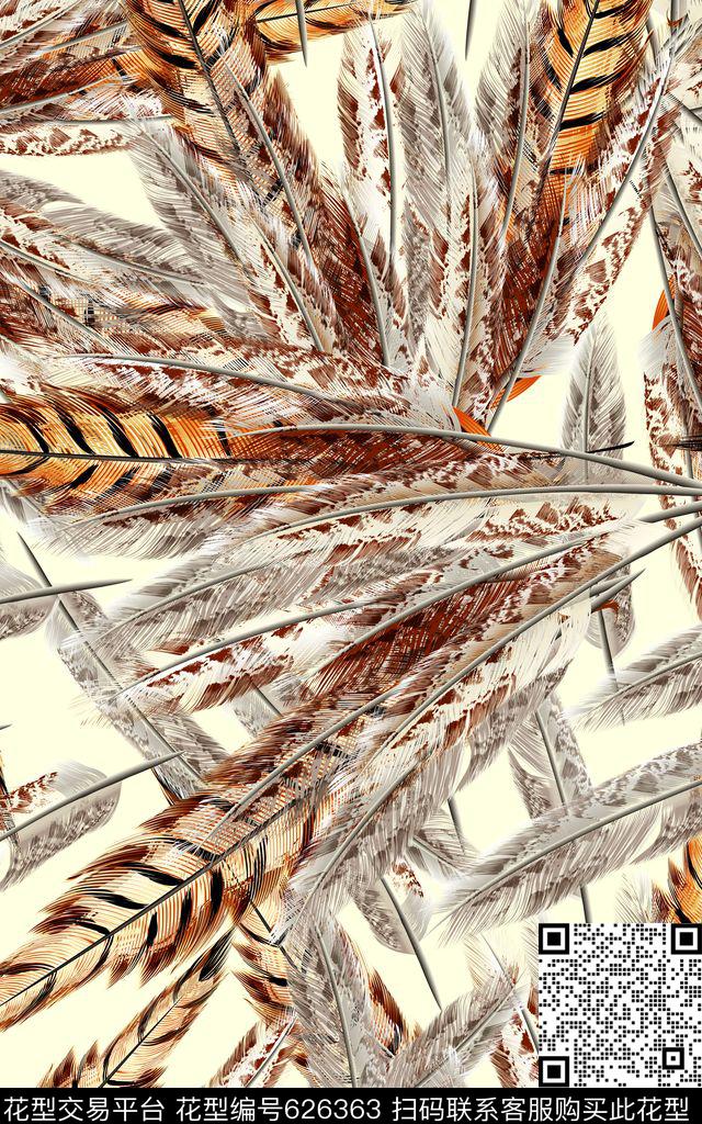 羽毛羽翼翅膀数码印花华亿平台下载（图片编号: 626363） - 瓦栏（Walan）