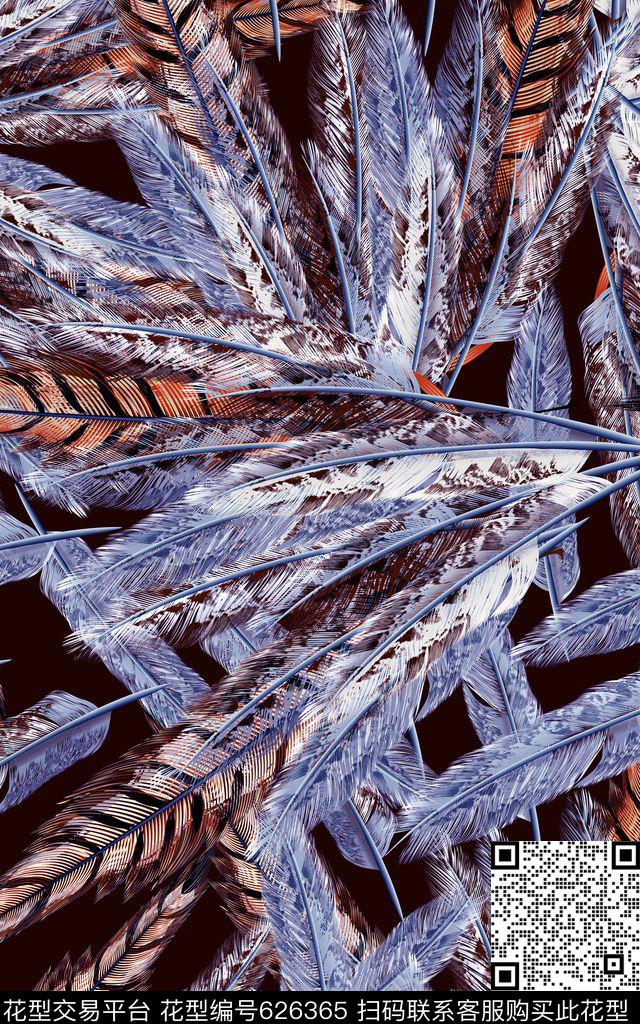 羽毛羽翼翅膀数码印花华亿平台下载（图片编号: 626365） - 瓦栏（Walan）