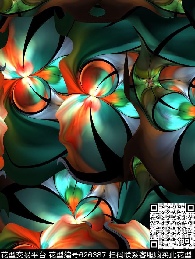 科技泳装华亿平台电子花卉数码印花华亿平台下载（图片编号: 626387） - 瓦栏（Walan）