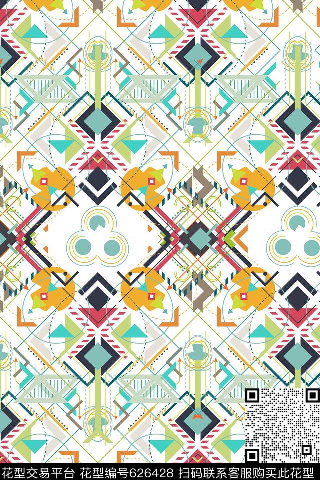 菱形几何形不规则几何传统印花华亿平台下载（图片编号: 626428） - 瓦栏（Walan）