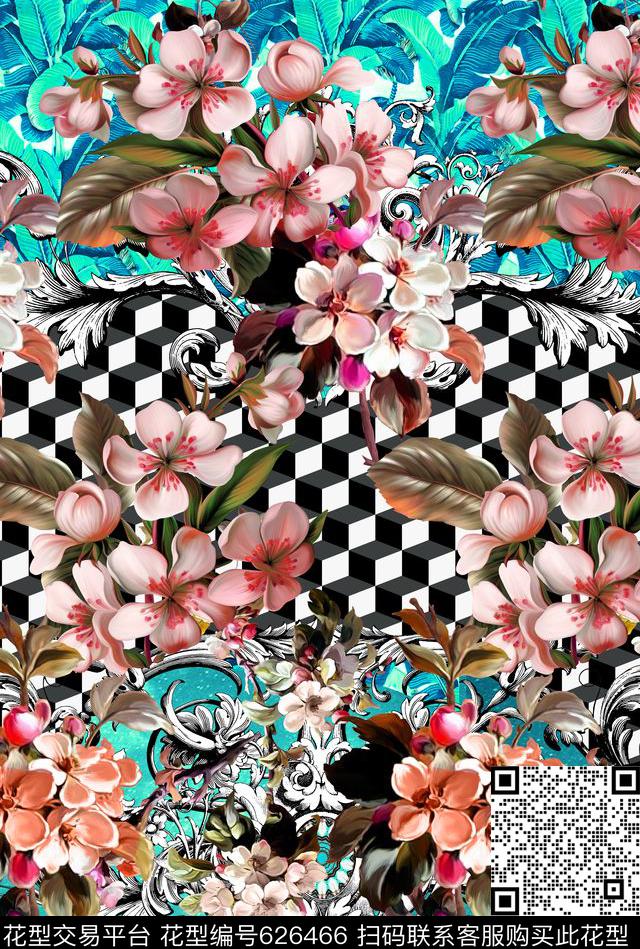 定位几何花纹数码印花华亿平台下载（图片编号: 626466） - 瓦栏（Walan）