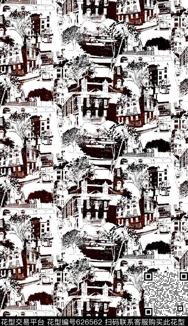 男装女装图案抽象手绘涂鸦风景插画传统印花华亿平台下载（图片编号: 626562） - 瓦栏（Walan）