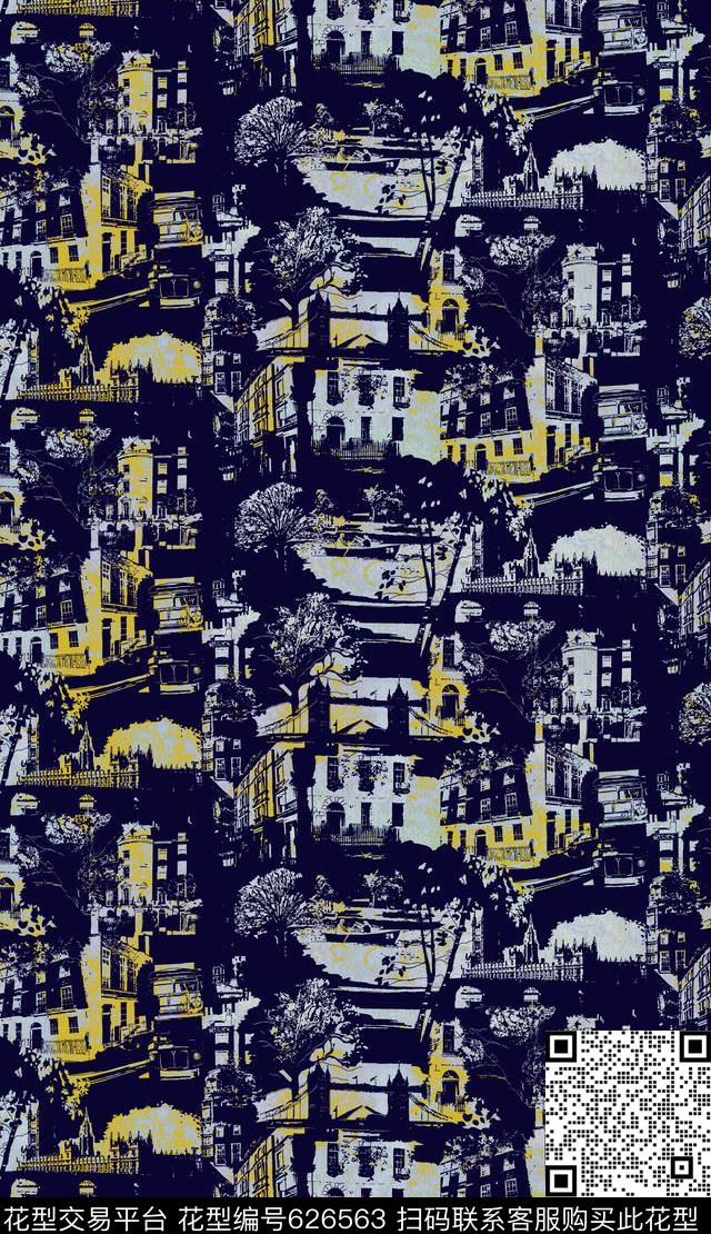 男装女装图案抽象手绘涂鸦风景插画传统印花华亿平台下载（图片编号: 626563） - 瓦栏（Walan）