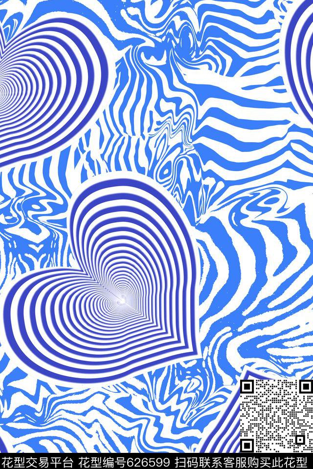 动物纹斑马纹爱心传统印花华亿平台下载（图片编号: 626599） - 瓦栏（Walan）