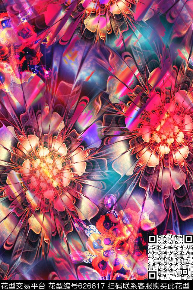 数码女装抽象数码印花华亿平台下载（图片编号: 626617） - 瓦栏（Walan）