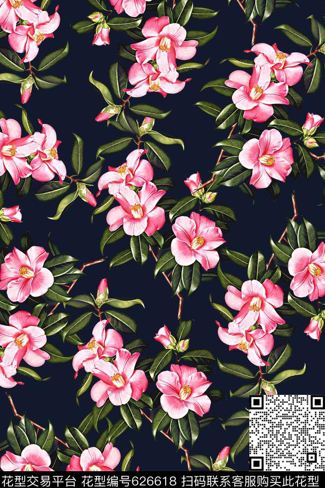 时尚抽象3D数码花卉时尚潮流植物女装裙子印花时尚欧美大牌潮流女装印花数码印花华亿平台下载（图片编号: 626618） - 瓦栏（Walan）